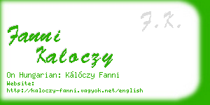 fanni kaloczy business card