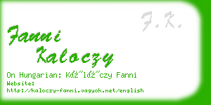 fanni kaloczy business card